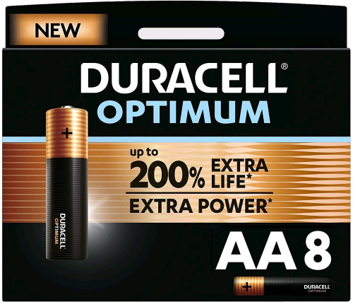 DURACELL OPTIMUM BATTERIE STILO AA ALCALINE CONF 8 Pz.